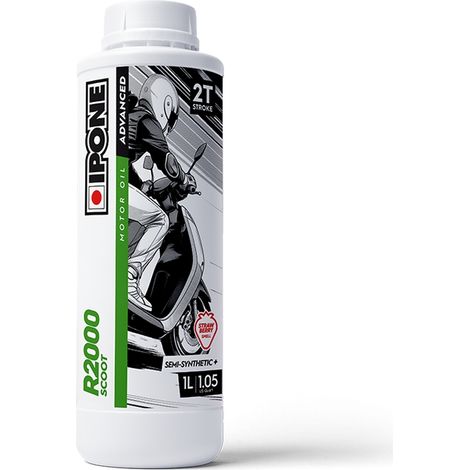Ipone R2000 1L 2T Aceite semisintético Scoot sabor fresa Dispensador DT TZR