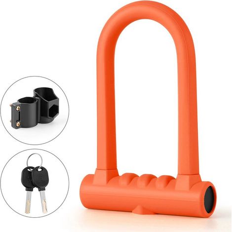Candado para bicicleta: candado en U robusto de 17 mm para bicicletas de carretera, bicicletas eléctricas, bicicletas plegables y bicicletas de montaña.