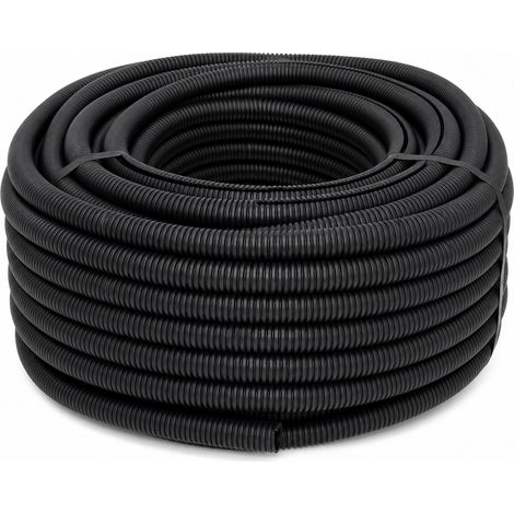 Gaine Annelée Fendue 100 m pour Faisceau Auto Noire 12 mm