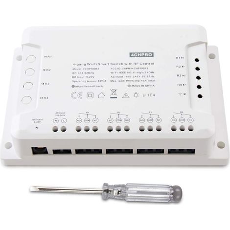 4CH Pro R3 WiFi Wireless Smart Switch for Smart Home 4 Channel Inching/Self-locking/Interlocking RF Switch (1/5)