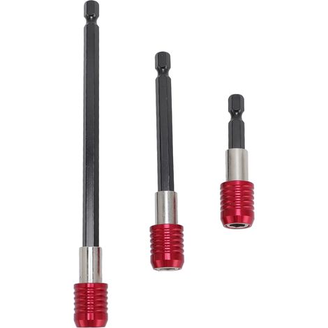 Jeu de 3 pièces d'extension d'embout de tournevis, perceuse, tige hexagonale de 1/4 pouces, 60mm 100mm 150mm, Extension de pelle à bois