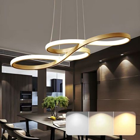 Suspension LED moderne,lampe de table pour îlot de cuisine,luminaire décoratif, à intensité variable,convient au salon et à la salle à manger, 75 cm. (1/5)