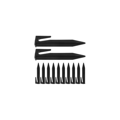 Piquets de Sol en Plastique Noir 100 Pcs pour Tente et Auvent, Pointes Robustes et Résistantes aux Intempéries, Fixation pour Camping, Jardin et Activités Extérieures (1/5)