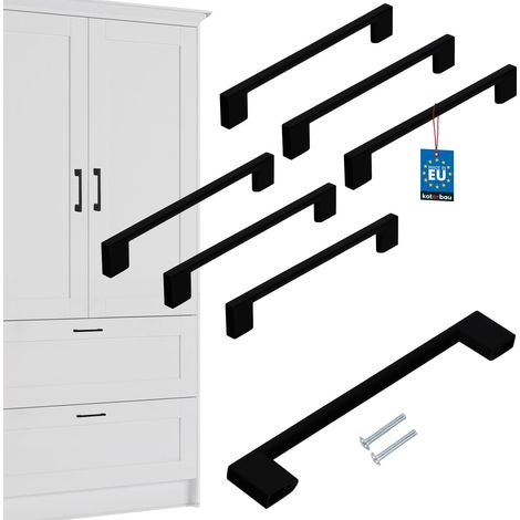 Maniglia per mobili da cucina KOTARBAU® Classica Moderna Oblunga Lunga Nero Opaco Interasse 190 MM 160 MM Set di 6