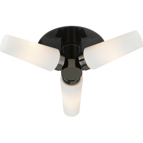 Markslojd BRASTAD - Plafonnier de salle de bain à 3 ampoules noir IP44, E14 (1/3)