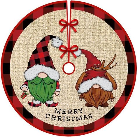 Jupe de sapin de Noël de 90 cm de diamètre, tabliers de fond pour sapin de Noël, décoration de sapin de Noël, décoration d'intérieur (Style 18) (1/5)