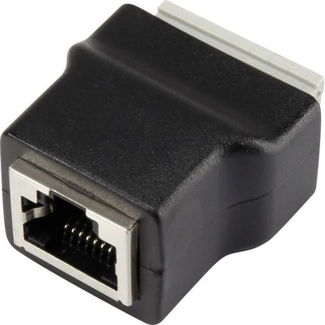 TRU COMPONENTS LT-RJSTA Presa RJ45 con attacco a innesto 1243970 Presa verticale Nero 1 pz. (1/3)