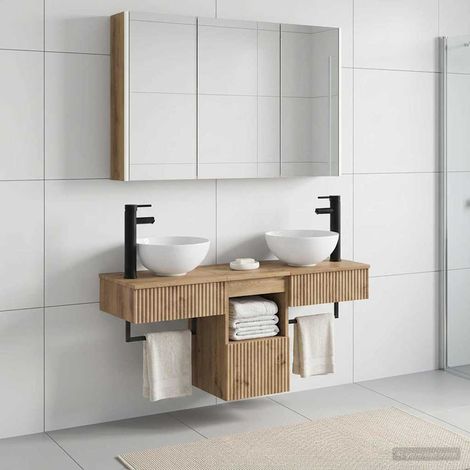 vidaXL Bathroom Cabinet Set 4 pcs Artisan Oak Engineered Wood (1/5)