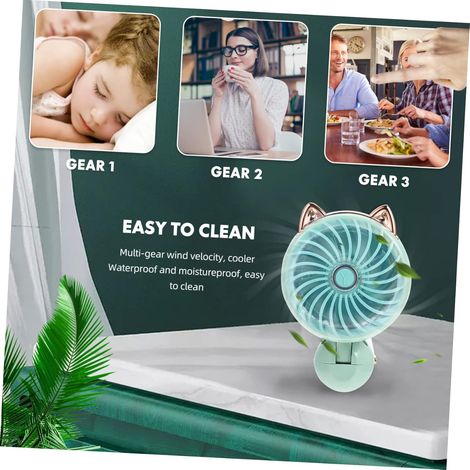 Mini-Ventilator, kleiner, faltbarer USB-Ventilator – drei Geschwindigkeitsstufen, ideal für Büro und Outdoor-Aktivitäten – 1 Stück (1/3)