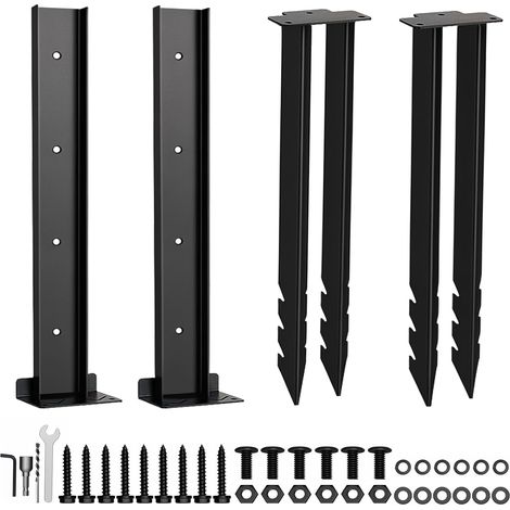 Traderight Heavy Duty Garden Metal Fence Post Repair Stake Anchor Ground Spike (1/5)