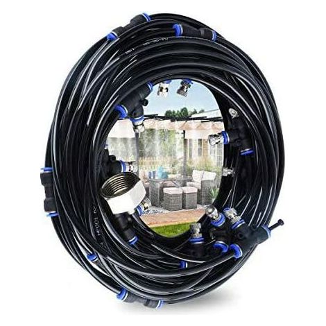 CT Outdoor-Sprühsystem, 10 m Terrassen-Sprühsystem mit 9 Sprühdüsen + 1 Ersatzdüse + 1 Schlauchschneidewerkzeug für Terrasse, Garten, Gewächshaus, Trampolin (1/5)