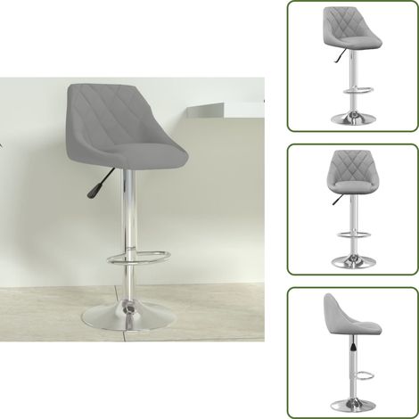 Barhocker Hellgrau Samt - Barhocker - Tresenhocker - Thekenhocker - Barstuhl