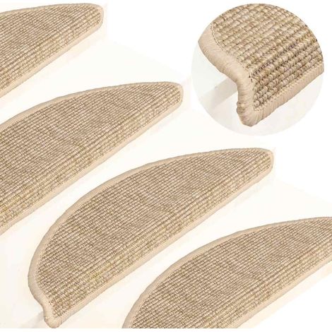 Stufenmatten 15 Stk. 56x17x3 cm Hellbeige Halbrund