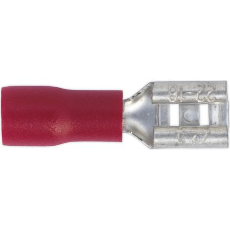 Sealey Push-On Terminal 4.8mm Female Red Pack of 100 RT20 (1/2)
