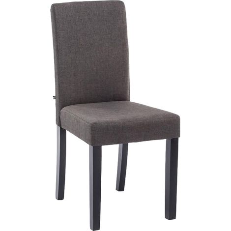 Chaise de salle à manger x1 design moderne en tissu gris foncé et pieds en bois noir 100002032 (1/5)