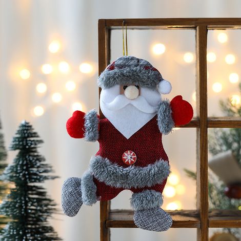 Weihnachtliche Hängepuppe für Zuhause, Partyzubehör, Lanyard-Accessoires, entzückende Elch- und Bärendekorationen, Weihnachtsbaum-Puppenanhänger, exquisiter weicher Stoff, Elch- und Schneemannpuppen f (1/3)