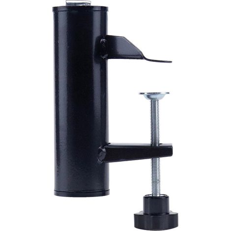 Support de parasol pour balcon avec pince réglable à fixer sur rambarde ou table sans pied de parasol avec anneaux d'espacement pour mâts de 19 à 38 mm (1/5)