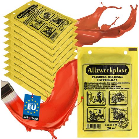 KOTARBAU® Lot De 25 Bâche Protection Peinture - Polyéthylène Recyclé - 4 x 5 m - Gris - Bâche Peinture Sol Robuste - Film De Protection Épais - Bâche Plastique Protection Rénovation (1/5)