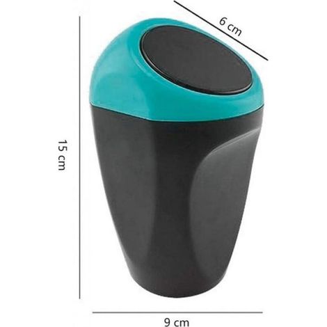 Poubelle Voiture - 15 x 9 cm - Plastique Résistant - Pour Intérieur Auto Bureau Maison - Bleu - 1 Pièce (1/5)