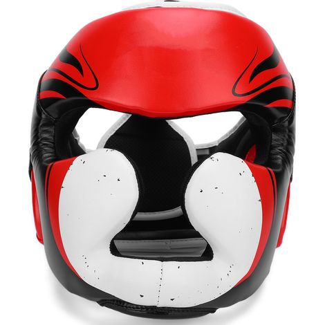 Casque de boxe rouge, équipement de protection pour arts martiaux mixtes, combat libre et Muay Thaï. (1/5)