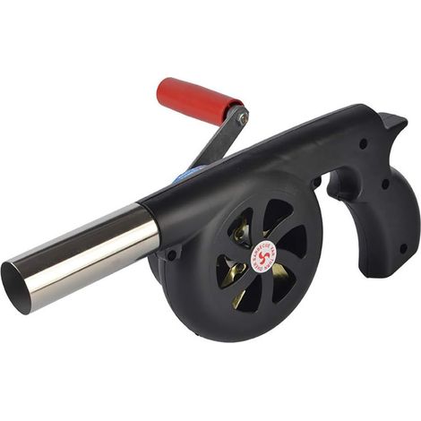 Souffleur d'air manuel portatif pour barbecue, camping et pique-nique en extérieur, à manivelle.-AquaForge
