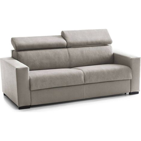 Dmora - Canapé fixe Diannon, Grand Canapé 2 places, 100% Made in Italy, Canapé Salon, en tissu matelassé, avec appuis-tête réglables et accoudoirs fins, Cm 200x95h85, Tourterelle