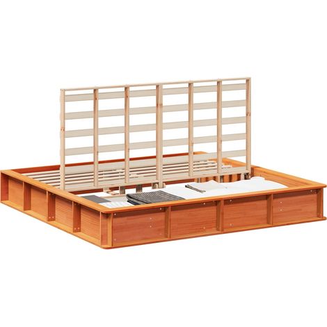 Maison Exclusive - Bettrahmen Wachsbraun 180 x 200 cm Massives Ki