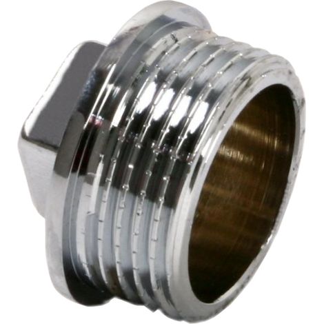 Verchromter Messingstopfen 3/8" GZ mit Rand (1/2)
