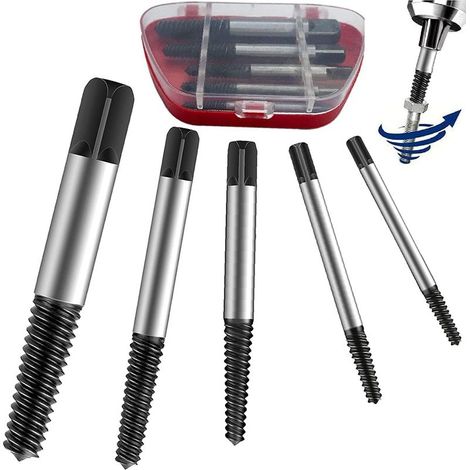 5pcs Endommagé Vis Extracteurs, 3mm à 18mm Embouts, Tournevis Stripped, Extracteurs Hélicoïdaux, Facilement Retirer L'écrou Cassé Vis ou Boulons