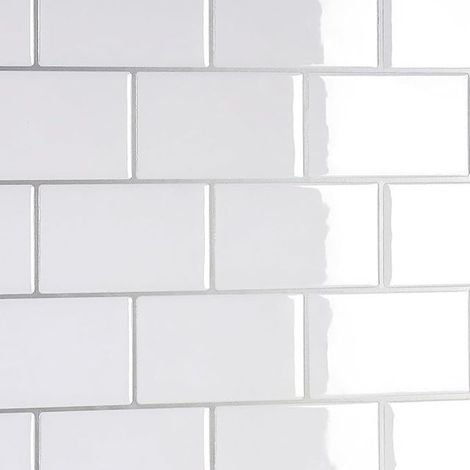 Credence Adhesive pour Cuisine Blanc 30.5cm x 30.5cm Carrelage Adhesif Mural Rectangulaire Salle de Bain Imperméable Autocollant Brillants 3d Buanderie (1/5)