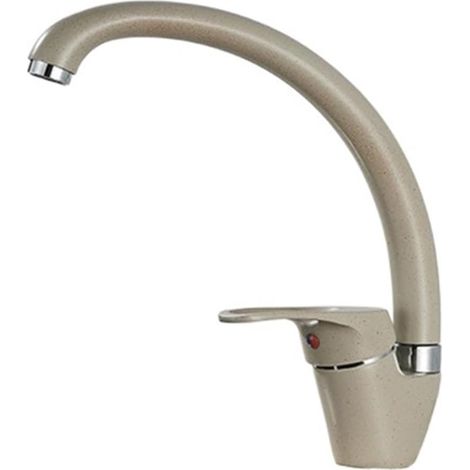 Robinet de cuisine Robinet de cuisine à poignée, bec pivotant à Rotation de 360 degrés monté sur le pont, évier froid et chaud, robinets mitigeurs d'évier de cuisine(Light beige dot) (1/5)