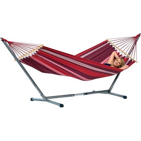 Amazonas Hammock AZ-4220000 Summer Set Fuego con Amaca Samba Fuego, Rosso, 330x105x110 cm (1/4)