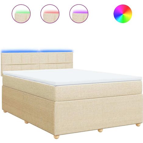 Maison Exclusive - Boxspringbett mit Matratze Creme 140x190 cm St