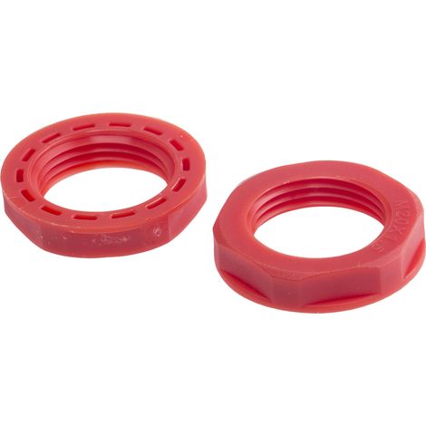 Ecrou pour presse étoupe, RS PRO, Rouge, Nylon 66, Filetage: M20, IP68 ( Prix pour Paquet de 25 )