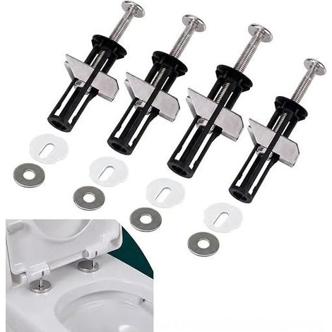 Toilet Seat Fixing Screws, Universal Toilet Seat Fixing Kit, Alloy Expansion Screw Hinges, Suitable for 14-20 mm Holes