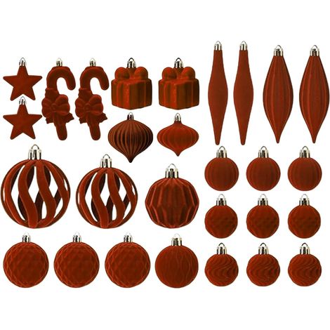 Boules De Noël en Velours pour Sapin Décorations Incassables pour La Maison Ensemble de Boules de Noël Incassables Pour Intérieur Extérieur Appuis De Fenêtre Réunions Familiales Porche (1/5)