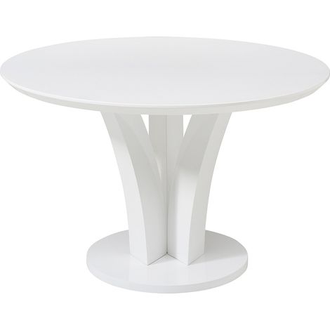 Tavolo da pranzo tondo 4 persone in MDF Bianco laccato - VIALETA (1/4)