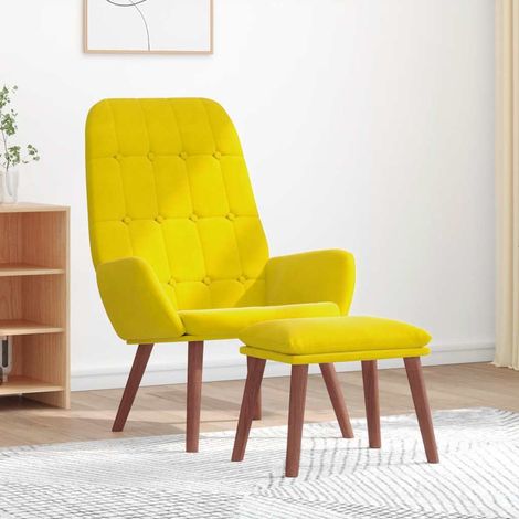 Teenpull – Relaxsessel mit Hocker Gelb Samt (1/5)