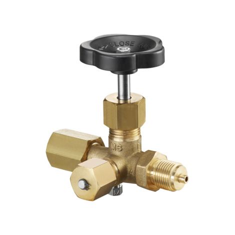 OVENTROP Manometerabsperrventil mit Spannmuffe und Zapfen, PN 250 DIN 16271-A-20 Ms, Messing/Niro, mit Prüfzapfen M 20 x 1,5, 1115104 (1/2)