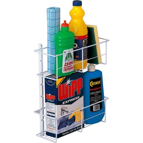 Organisateur mural multifonction - Étagère pour cuisine, salle de bain et terrasse, en plastique, blanc, 12 x 33 x 37,3 cm (1/5)