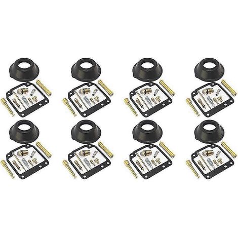 Kit de réparation de carburateur 8 pièces (gicleur, pointeau, flotteur, vis de ralenti, joint de chambre, membrane) compatible avec Yamaha XJR400 XJR 400 R (1/5)