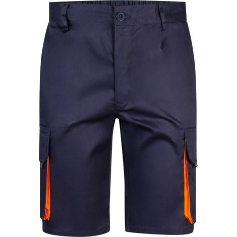 BERMUDA MULTIBOLSILLOS MARINO / NARANJA