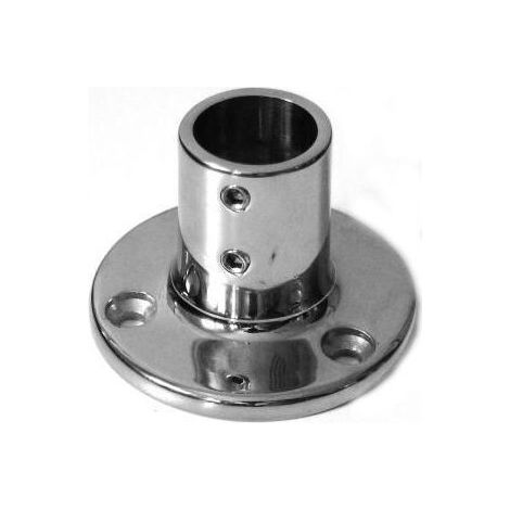Pied de chandelier à 90° platine ronde inox A4 - diametretube: 25