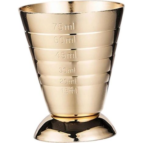 1 Jigger,Acier inoxydable,75 ml,Or,Pied stable,Design conique,Bars et maison (1/5)