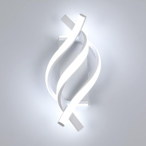 Applique Murale Intérieur, 22W LED Lampe Murale Design Spirale, Applique de Mur en Aluminium, 3000K pour Salon Couloir Entrée Escalier Blanc Lumière Froide