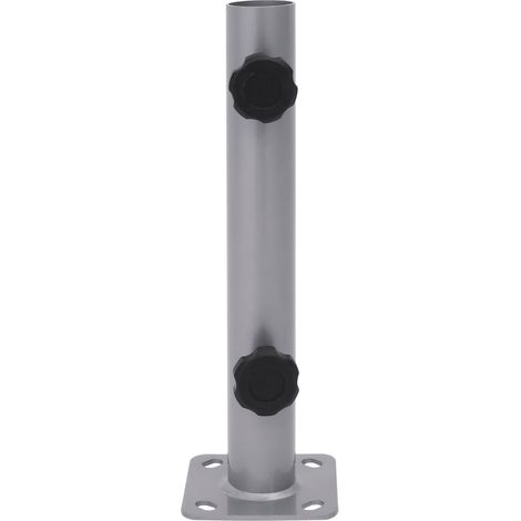 Base de parasol pour mât Ø32/34/38 mm argenté acier (1/5)