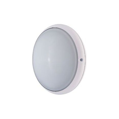 Hublot extérieur fluo 14W Ø 245mm anneau blanc diffuseur verre avec lampe 4000K E27 CL2 IK02 IP54 DUNE EBENOID 079118 (1/4)