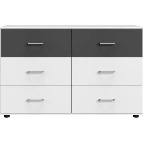 Wimex RHODES Kommode Weiß und Grau 130 x 41 cm