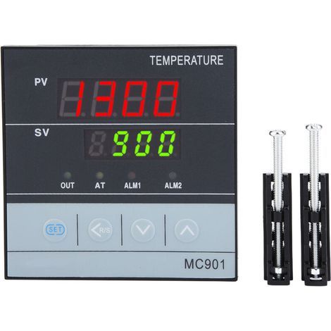 Contrôleur de température numérique PID pour montage en tableau, capteur type K haute précision, 85–265 V AC, affichage LED (1/5)