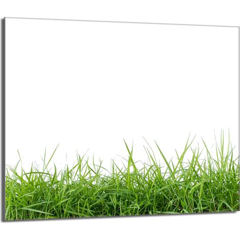 Plaque de protection en verre pour poêle 60x52 blanche (1/5)